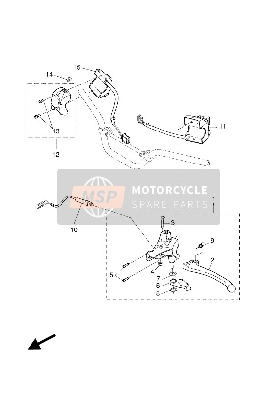 Yamaha EW50N SLIDER 2004 Interruptor de manija & Palanca para un 2004 Yamaha EW50N SLIDER